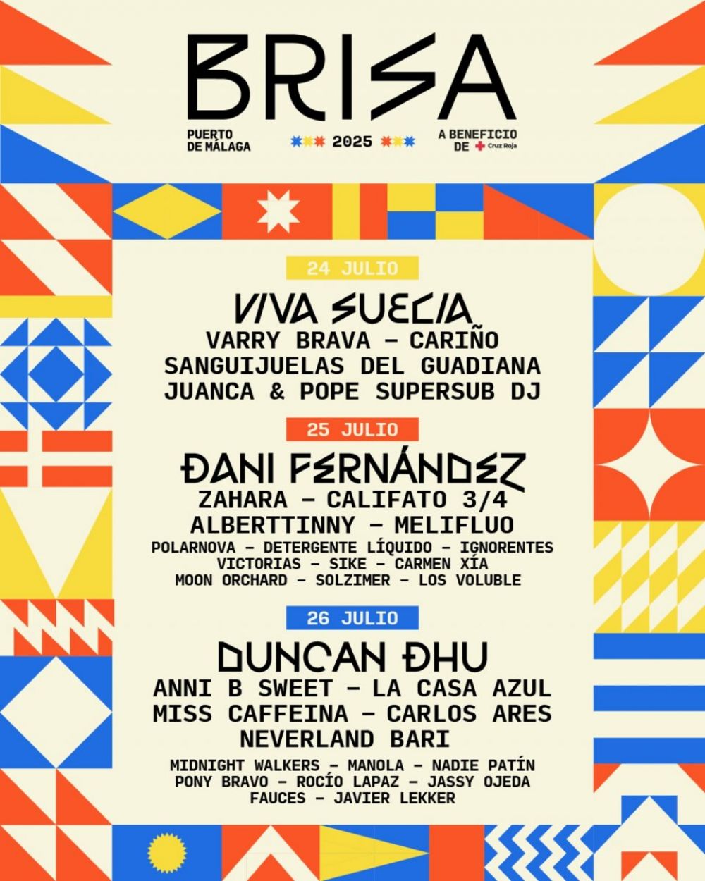 Brisa Festival: Dani Fernández, Zahara, Califato ¾,  Alberttinny y MELIFLUO